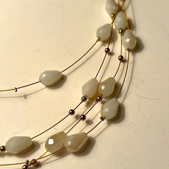 Charming Charlie gold toned Multistrand beaded necklace - Picture 2 of 4